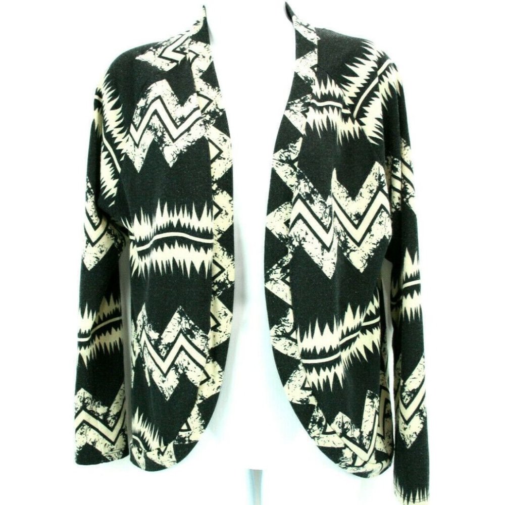 Neblina Cardigan Womens Sz S Black & White Wrap Aztec style Sweater cotton blen